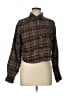 Love Notes Plaid Brown Long Sleeve Button-Down Shirt Size L - photo 1