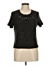 Search for Sanity Metallic Silver Short Sleeve Top Size M - photo 1
