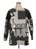 Chalet et Ceci Graphic Gray Pullover Sweater Size XL - photo 1