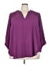 Torrid 100% Polyester Purple 3/4 Sleeve Blouse Size 3X Plus (3) - photo 1