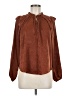 Lush 100% Polyester Brown Long Sleeve Blouse Size M - photo 1