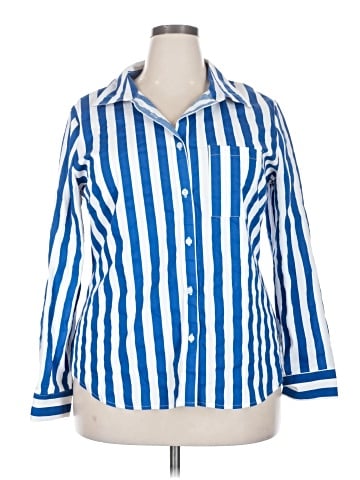 New York & Company 3/4 Sleeve Button-Down Shirt (view 1)