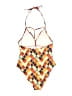 Cupshe Argyle Orange One Piece Swimsuit Size L - photo 2