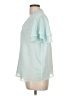 Ann Taylor 100% Polyester Teal Short Sleeve Blouse Size L - photo 5