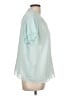 Ann Taylor 100% Polyester Teal Short Sleeve Blouse Size L - photo 4