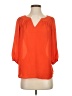 Hue 100% Polyester Orange 3/4 Sleeve Blouse Size S - photo 1