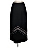 Garnet Hill Chevron-herringbone Black Wool Skirt Size 6 - photo 2