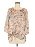 Le Lis 100% Polyester Tan 3/4 Sleeve Blouse Size M - photo 1