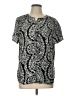 Croft & Barrow 100% Rayon Paisley Silver Short Sleeve Top Size L - photo 1