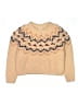 Bellerose Chevron-herringbone Tan Pullover Sweater Size 12 - photo 1