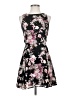 Aqua Floral Black Cocktail Dress Size S - photo 1
