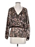 All in Favor 100% Polyester Silver Long Sleeve Blouse Size S - photo 1
