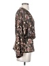 All in Favor 100% Polyester Silver Long Sleeve Blouse Size S - photo 4