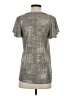 By Anthropologie Metallic Silver Short Sleeve Top Size S - photo 2