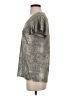 By Anthropologie Metallic Silver Short Sleeve Top Size S - photo 5