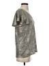 By Anthropologie Metallic Silver Short Sleeve Top Size S - photo 4