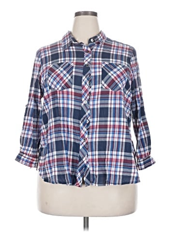 Catherines 3/4 Sleeve Button-Down Shirt (view 1)