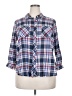 Catherines 100% Cotton Plaid Blue 3/4 Sleeve Button-Down Shirt Size 2X (petite) - photo 1