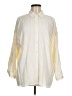 Max Studio Color Block Ivory Long Sleeve Button-Down Shirt Size M - photo 1