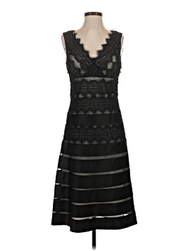 chinese dress ladies JS Collections Two-Tone Lace Embroidery Cocktail Dress Black/ Vanilla
