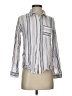Maurices 100% Rayon Stripes Silver Long Sleeve Blouse Size S - photo 1