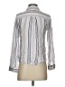 Maurices 100% Rayon Stripes Silver Long Sleeve Blouse Size S - photo 2