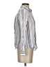 Maurices 100% Rayon Stripes Silver Long Sleeve Blouse Size S - photo 4