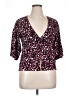 Style&Co Animal Print Pink Short Sleeve Blouse Size XL - photo 1