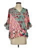 Umgee 100% Polyester Teal Short Sleeve Blouse Size S - photo 1