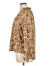 DKNY Jeans 100% Polyester Animal Print Tan Long Sleeve Blouse Size XL - photo 5