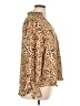 DKNY Jeans 100% Polyester Animal Print Tan Long Sleeve Blouse Size XL - photo 4
