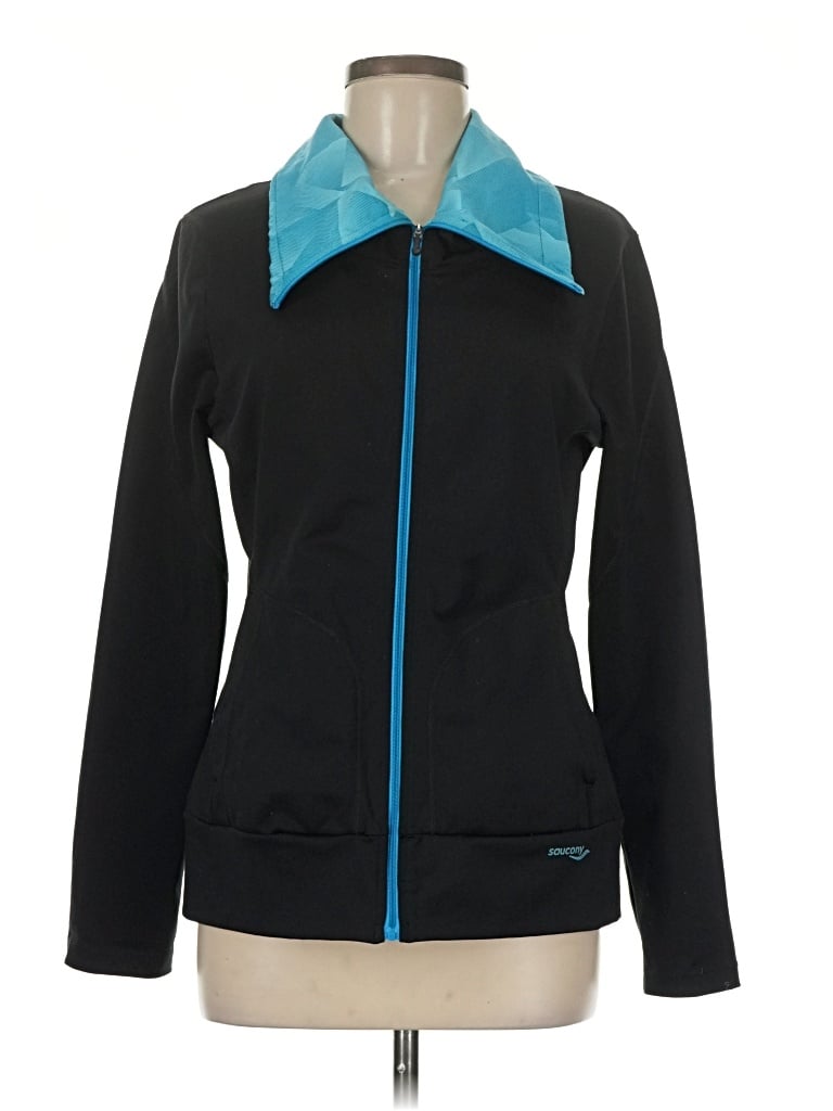 Pre-owned Saucony Zip Up Hoodie In Black