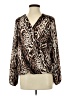 Catherine Malandrino 100% Polyester Animal Print Brown Long Sleeve Blouse Size S - photo 1