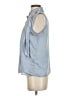Zara Blue Sleeveless Button-Down Shirt Size S - photo 5