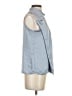 Zara Blue Sleeveless Button-Down Shirt Size S - photo 4