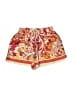 Zara 100% Polyester Paisley Red Shorts Size XS - photo 2