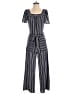 Monteau Stripes Gray Blue Jumpsuit Size S - photo 1