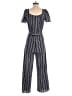 Monteau Stripes Gray Blue Jumpsuit Size S - photo 2