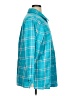 Blair 100% Cotton Plaid Teal 3/4 Sleeve Button-Down Shirt Size XL - photo 4