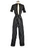 Crystal Doll Stripes Black Jumpsuit Size 7 - photo 2
