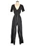 Crystal Doll Stripes Black Jumpsuit Size 7 - photo 1