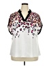 Shein Curve Animal Print White Short Sleeve Blouse Size 2X - photo 1
