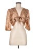 579 Tan 3/4 Sleeve Blouse Size M (estimated) - photo 1