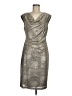 Connected Apparel Metallic Silver Cocktail Dress Size 8 - photo 1