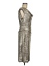Connected Apparel Metallic Silver Cocktail Dress Size 8 - photo 4