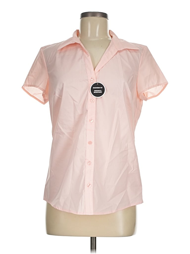 Pre-owned George Short Sleeve Blouse In Pink