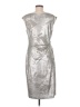 Connected Apparel Metallic Silver Cocktail Dress Size 8 - photo 2