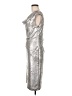 Connected Apparel Metallic Silver Cocktail Dress Size 8 - photo 5