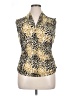 Melissa Odabash Animal Print Gold Sleeveless Blouse Size XL - photo 1
