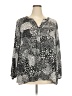 T Tahari 100% Polyester Animal Print Silver Long Sleeve Blouse Size 3X - photo 1